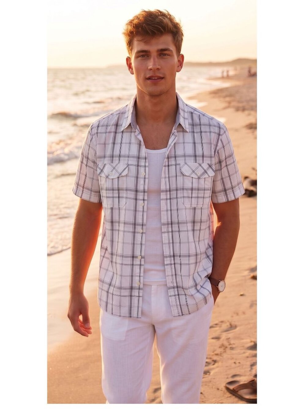 Vintage MIDTOWN Checkered Button Down Short Sleeve Shirt - Size M/M